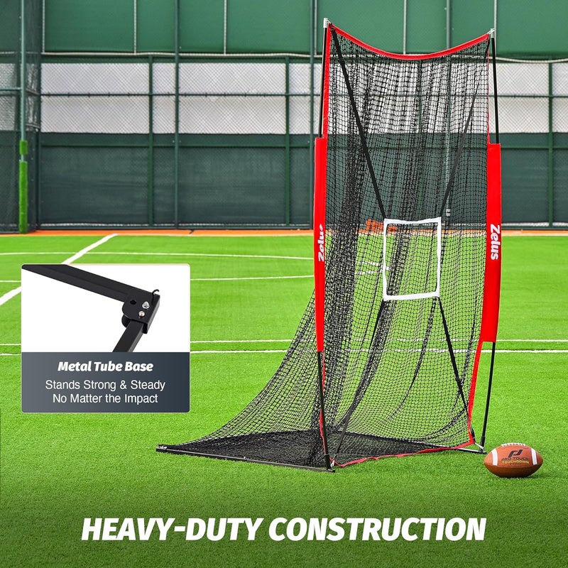 ZELUS 7x4 ft Football Kicking Net, Portable Football Throwing Net with Target Zone Attachment, Sideline Training Tool for Kids Adults Punting Kicking Passing Snapping Practice, Carry Bag Included - Image 2